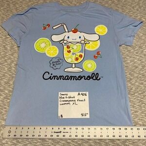 Sanrio Cinnamoroll blue t-shirt with fruit design Size XL.SKU-A406